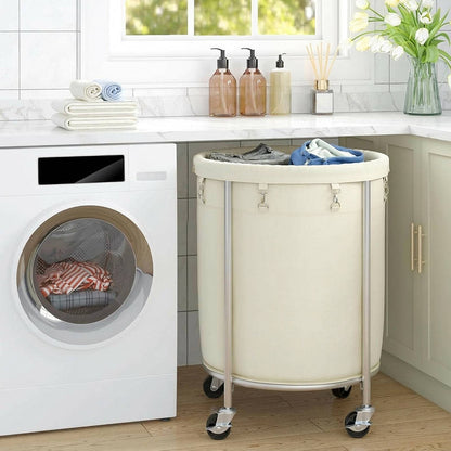 29 Gallon Rolling Laundry Cart with Detachable Bag and Wheels