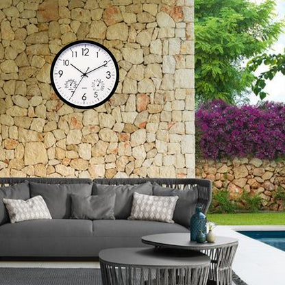 Stylish Outdoor Clock with Weather Display - 11.81 Inches