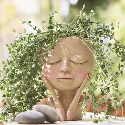 Charming Face Planter for Small Succulents and Herbs