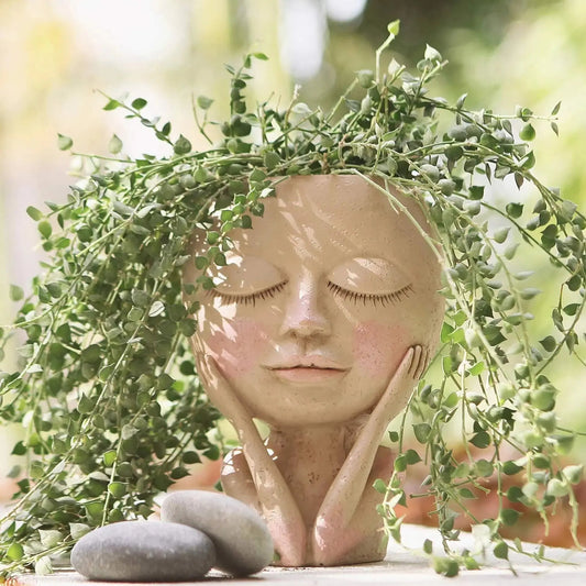 Charming Face Planter for Small Succulents and Herbs