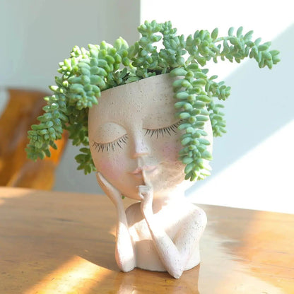 Charming Face Planter for Small Succulents and Herbs