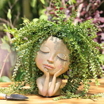 Charming Face Planter for Small Succulents and Herbs