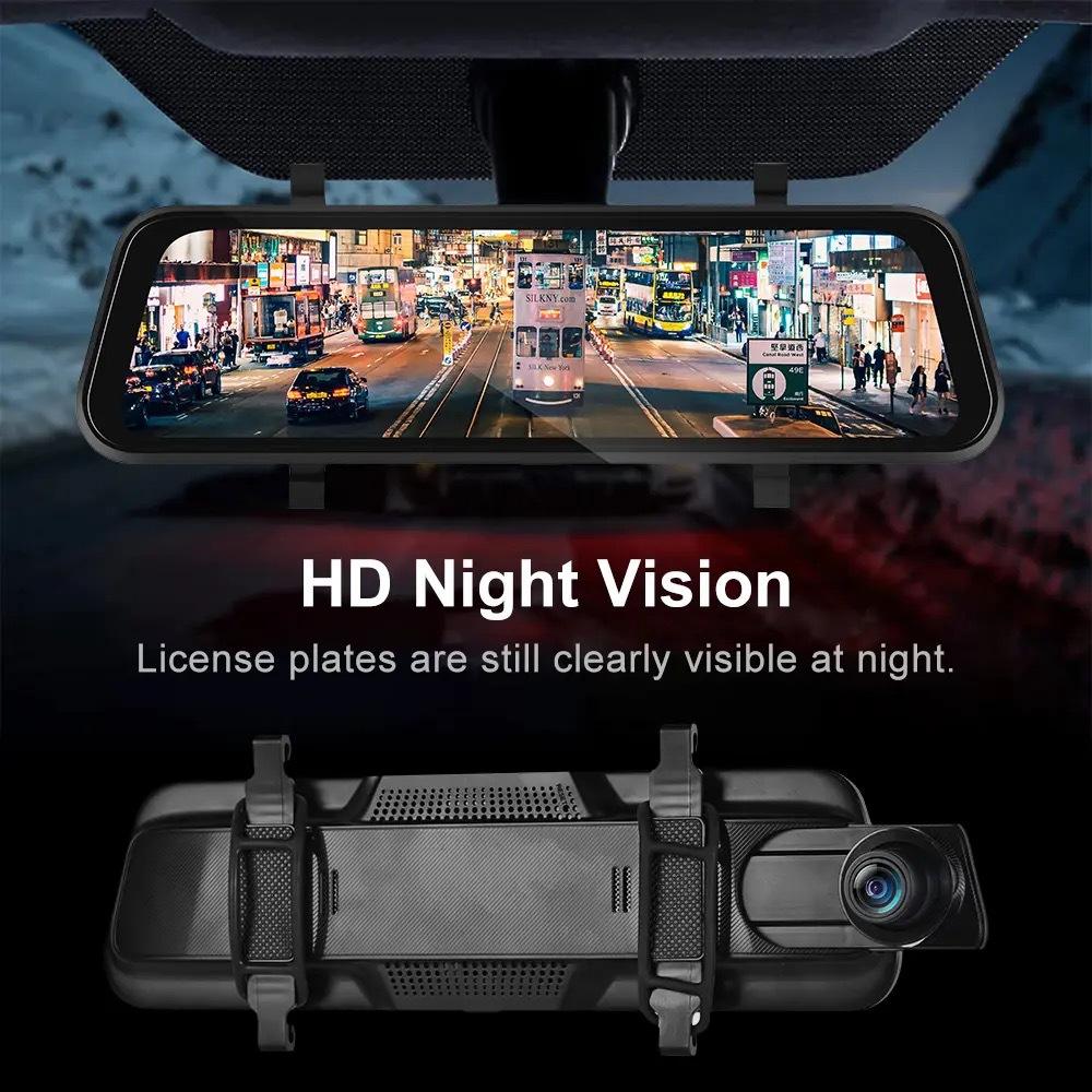 Smart Rearview Camera with Dual Lens and 9.66-Inch Display