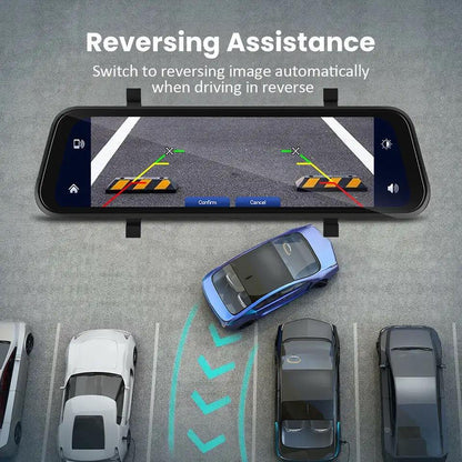 Smart Rearview Camera with Dual Lens and 9.66-Inch Display