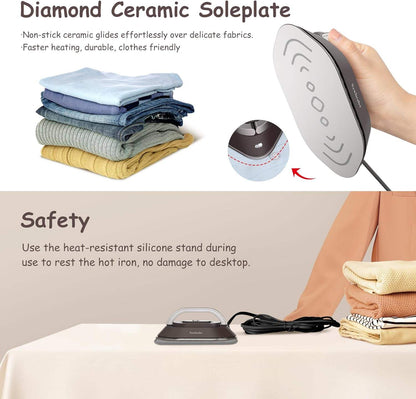 Compact Travel Iron with Fast Heating and Dual Pressing Modes