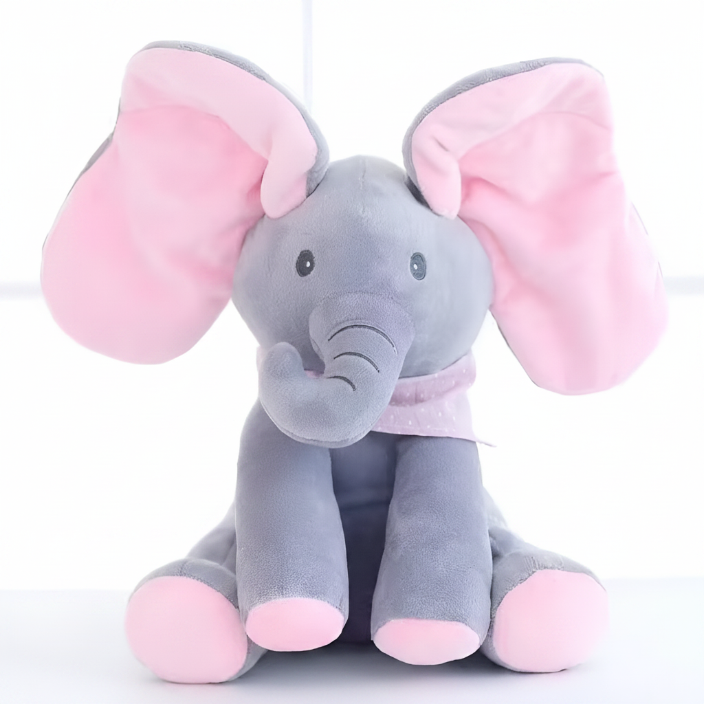 Cuddly Elephant Plush Toy with Interactive Peek-a-Boo Fun