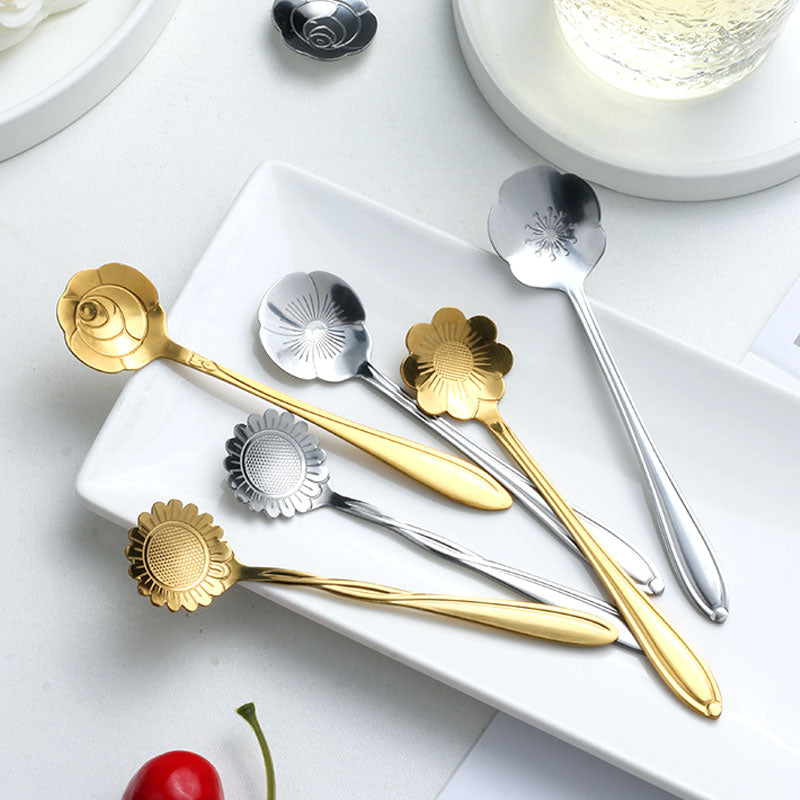 Elegant Floral Teaspoon Set – 8 Unique Pieces for Every Occasion