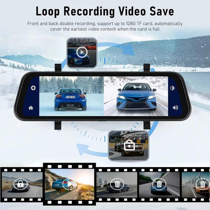 Smart Rearview Camera with Dual Lens and 9.66-Inch Display