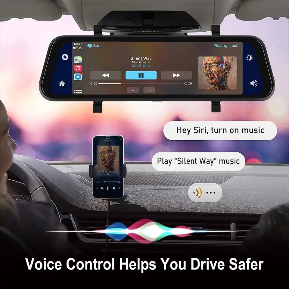 Smart Rearview Camera with Dual Lens and 9.66-Inch Display