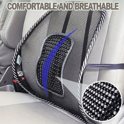 Ergonomic Back Support Cushion for Vehicles with Cooling Mesh