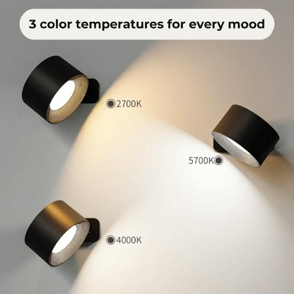 Cordless 360° Wall Light, Adjustable LED Rechargeable Fixture