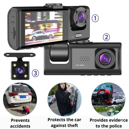 Smart Dual Lens Car Camera with Front and Cabin Recording
