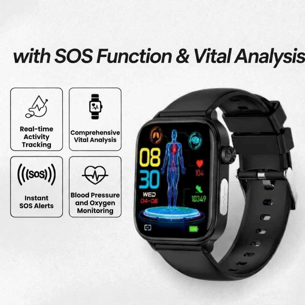 All-in-One Smart Health Watch with SOS Alert & Activity Tracking