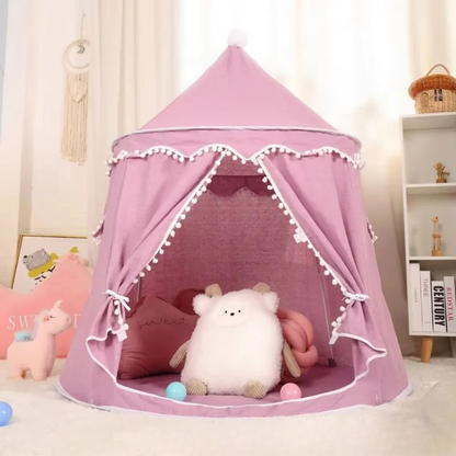 Cozy Play Haven Tent with Cotton Fabric and Wooden Frame