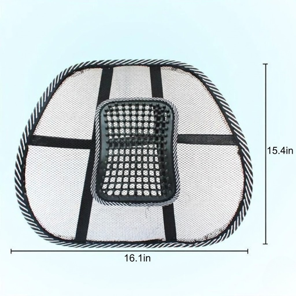 Ergonomic Back Support Cushion for Vehicles with Cooling Mesh
