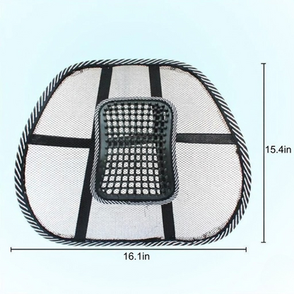 Ergonomic Back Support Cushion for Vehicles with Cooling Mesh