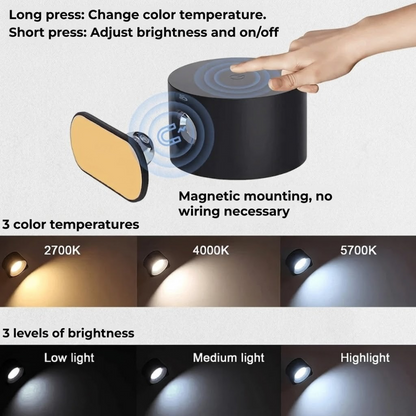 Cordless 360° Wall Light, Adjustable LED Rechargeable Fixture