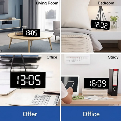Curved Screen Smart Alarm Clock with Gentle Glow Display