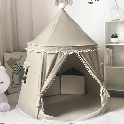 Cozy Play Haven Tent with Cotton Fabric and Wooden Frame