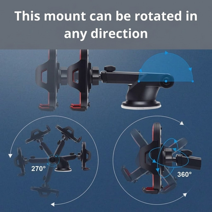 Versatile Car Smartphone Mount with Strong Suction Base