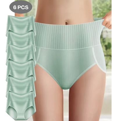 High-Waisted Comfort Shaping Panties – Set of 6 for Women