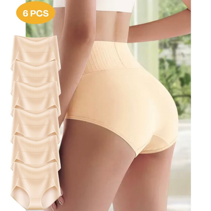 High-Waisted Comfort Shaping Panties – Set of 6 for Women