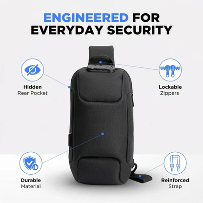 Compact Crossbody Bag with USB Charging and Secure Pockets