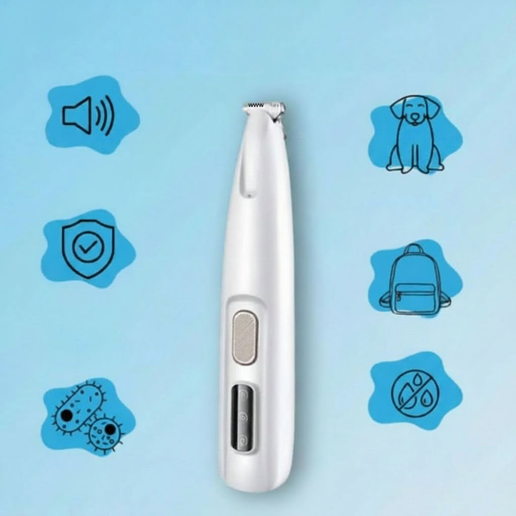 Whisper-Quiet Grooming Trimmer for Paws with LED Light