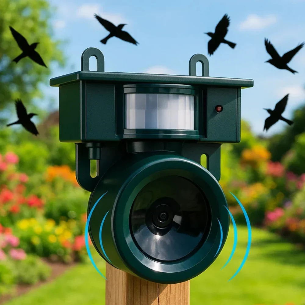 Solar-Powered Bird Deterrent with Motion Detection