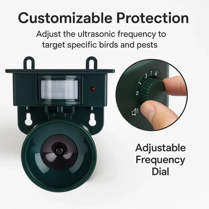 Solar-Powered Bird Deterrent with Motion Detection