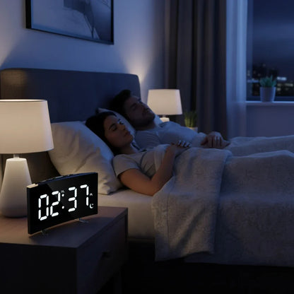 Curved Screen Smart Alarm Clock with Gentle Glow Display