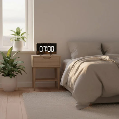 Curved Screen Smart Alarm Clock with Gentle Glow Display