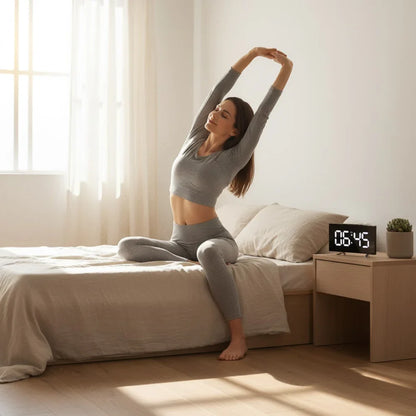 Curved Screen Smart Alarm Clock with Gentle Glow Display