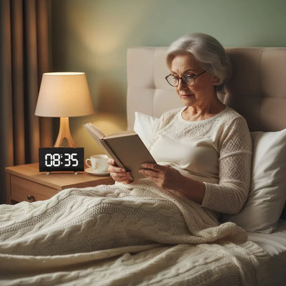 Curved Screen Smart Alarm Clock with Gentle Glow Display