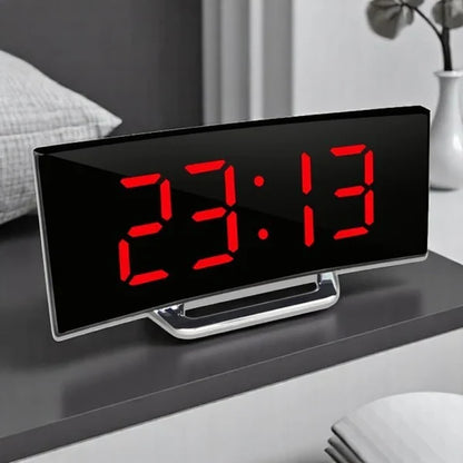 Curved Screen Smart Alarm Clock with Gentle Glow Display