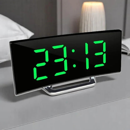 Curved Screen Smart Alarm Clock with Gentle Glow Display