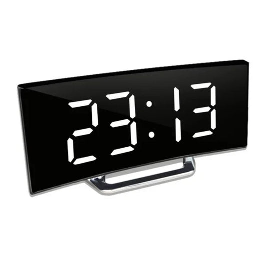 Curved Screen Smart Alarm Clock with Gentle Glow Display