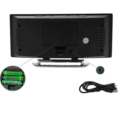 Curved Screen Smart Alarm Clock with Gentle Glow Display