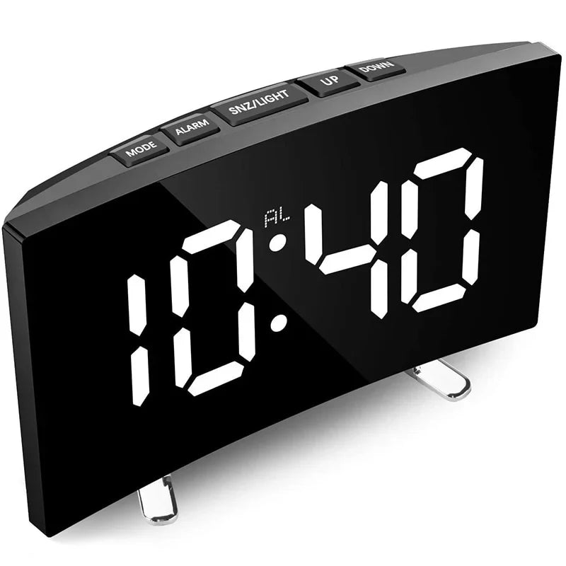 Curved Screen Smart Alarm Clock with Gentle Glow Display