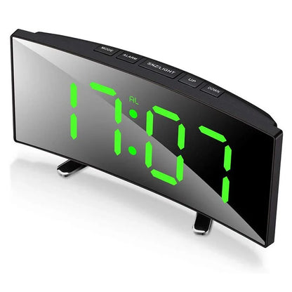 Curved Screen Smart Alarm Clock with Gentle Glow Display