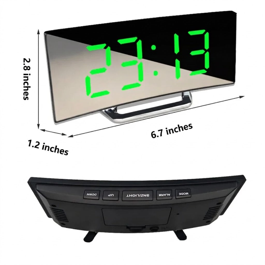 Curved Screen Smart Alarm Clock with Gentle Glow Display