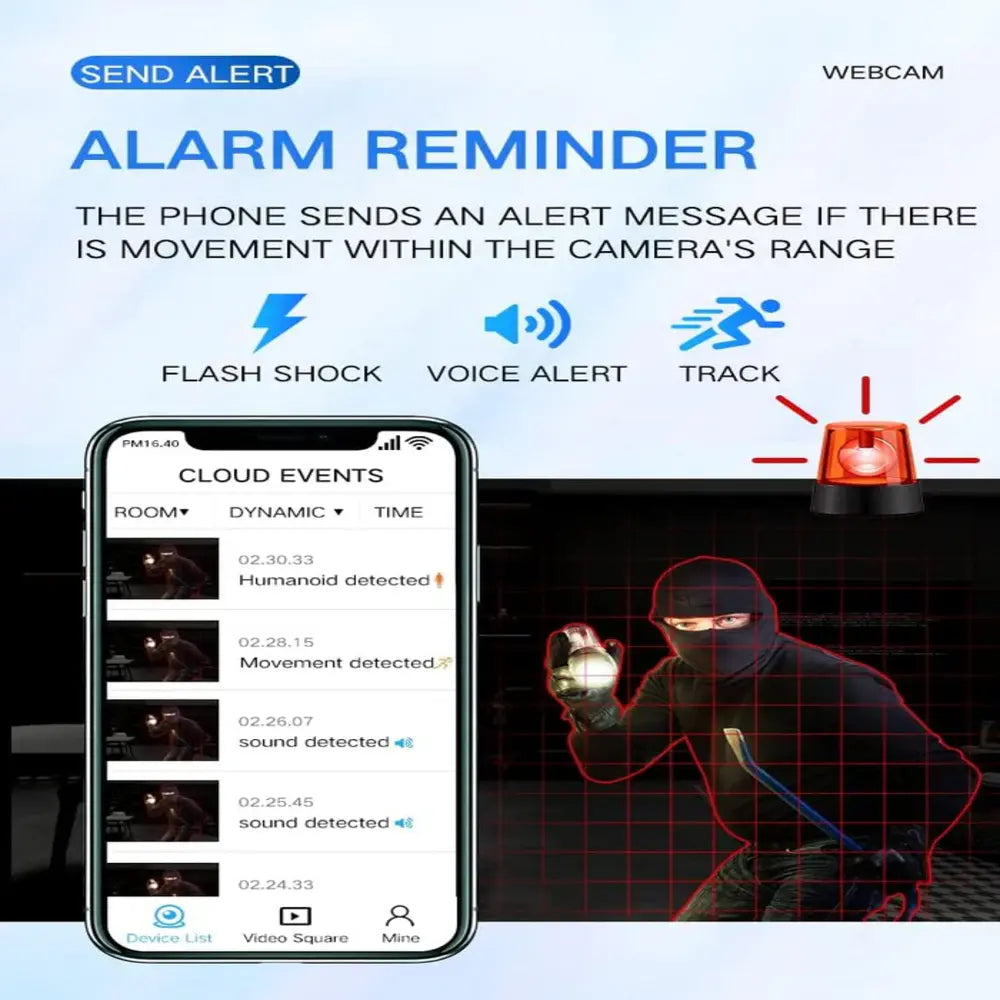 Smart Indoor Surveillance Camera with Night Vision & Alerts