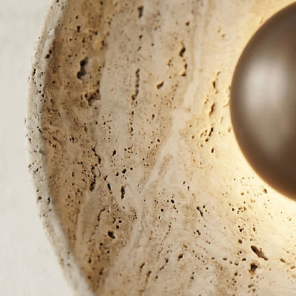 Natural Stone and Wood Wall Sconce with Cozy LED Illumination