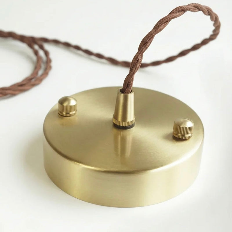 Handcrafted Ceramic Hanging Light with Elegant Brass Accents