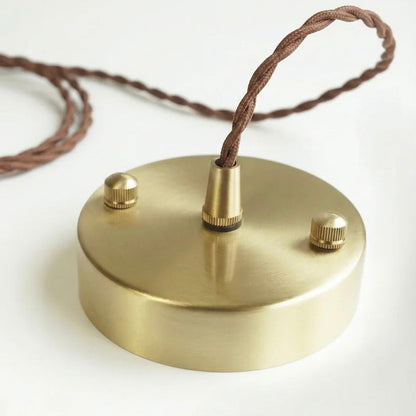 Handcrafted Ceramic Hanging Light with Elegant Brass Accents