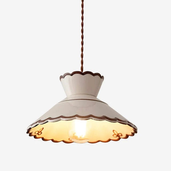 Elegant Ceramic Hanging Light with Customizable Cord Length
