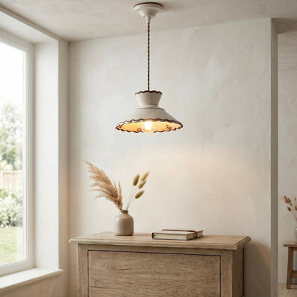 Elegant Ceramic Hanging Light with Customizable Cord Length