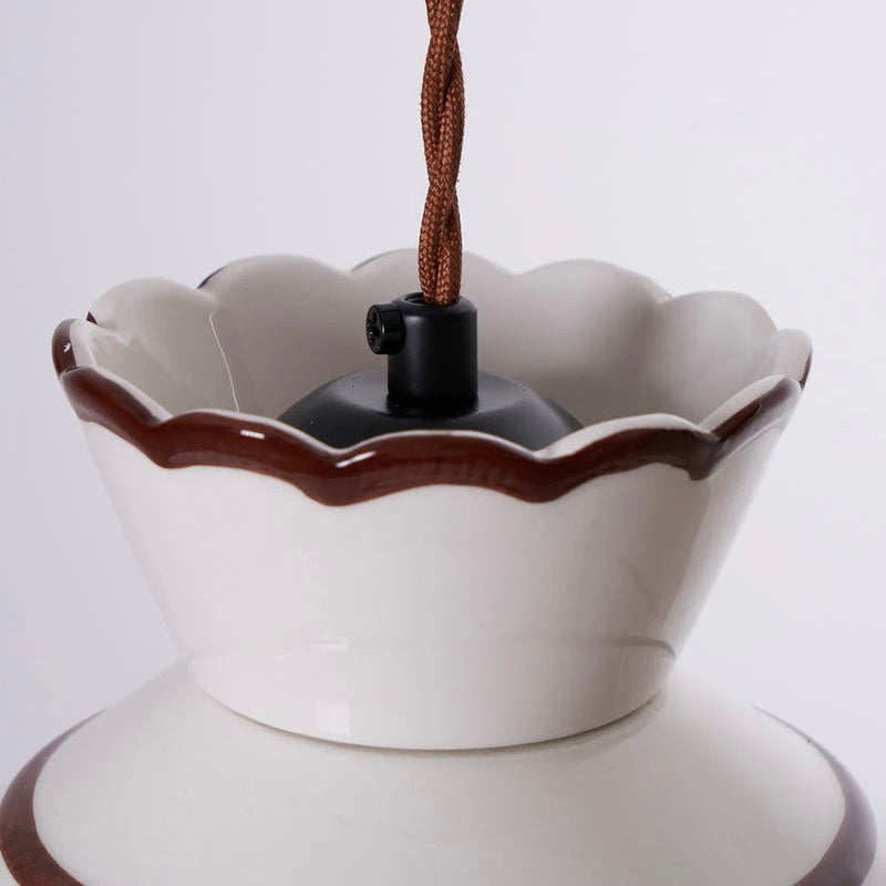 Elegant Ceramic Hanging Light with Customizable Cord Length