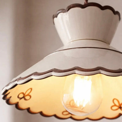 Elegant Ceramic Hanging Light with Customizable Cord Length