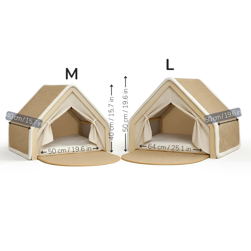 Enclosed Cat Retreat with Scratching Area and Cozy Interior